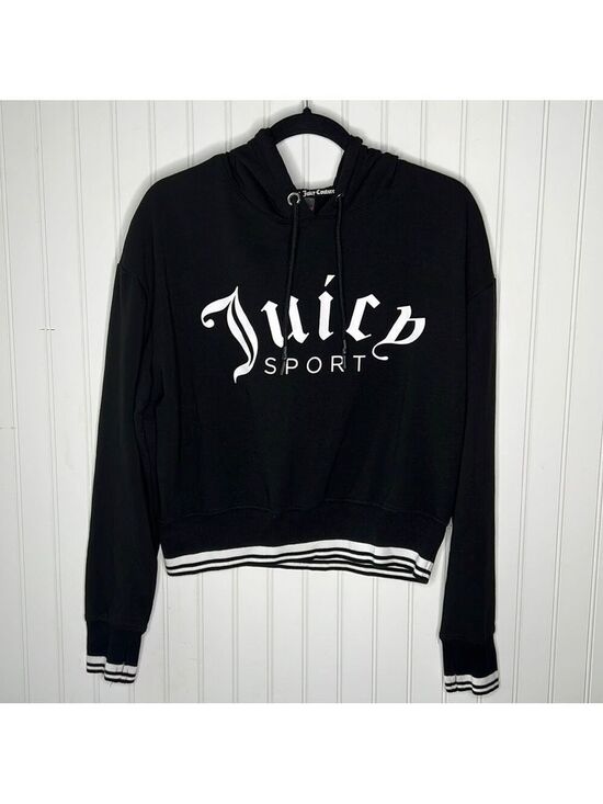 Juicy Couture Tops - Juicy Cropped Pull Over Logo Hoodie Size Small